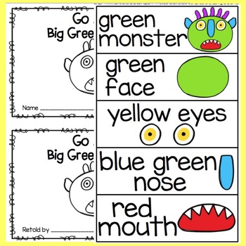 Go Away Big Green Monster Retelling Pack By Preschool Wonders Tpt