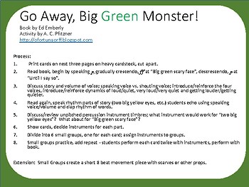 Go Away Big Green Monster Story Activities