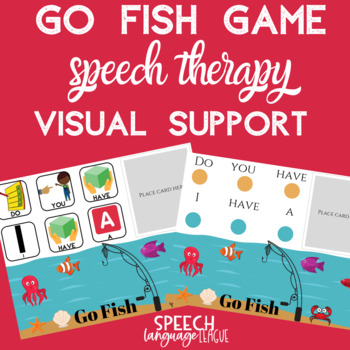 Preview of Speech Therapy AAC Visual Support for Go Fish Card Game