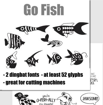 Go Fish Dingbat Fonts by Lettering Delights | TPT