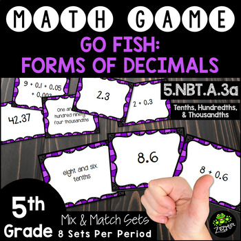 Go Fish: Forms of Decimals {Math Game}