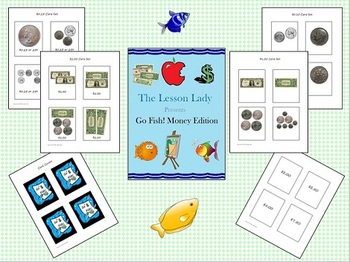 Preview of Go Fish Money Game with Coins & Dollars