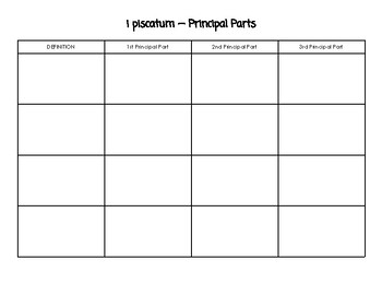 Preview of Go Fish: Principal Parts Practice