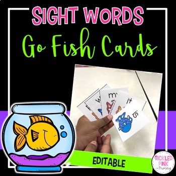 Preview of Editable Sight Word Go Fish Game
