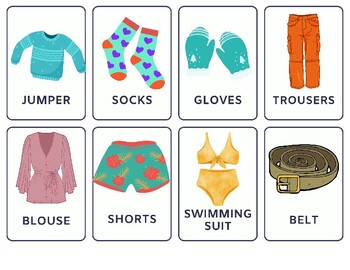 Go Fish with Clothes Vocabulary by Wallis Di Matteo | TPT