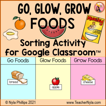 Preview of Go Glow Grow Foods Sorting Activity for Google Classroom™