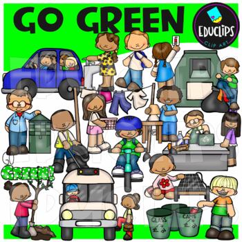 Preview of Go Green! Clip Art Set - EARTH DAY {Educlips Clipart}
