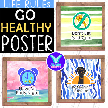 Preview of Go Healthy Life Rules Reminder Activities Growth Mindset Bulletin Board Ideas