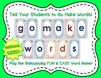 Preview of Go Make Words! The Ridiculously FUN & EASY Word Game (MEDIUM sized cards)