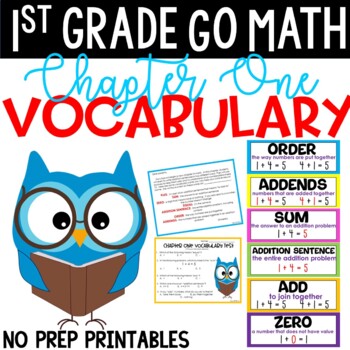 Preview of Go Math COMPATIBLE 1st Grade  chapter one 1 WORD WALL PACKET NO PREP