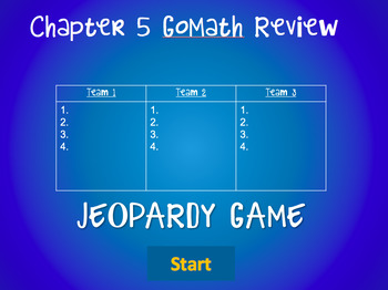 Preview of Go Math Jeopardy (Ch. 5)