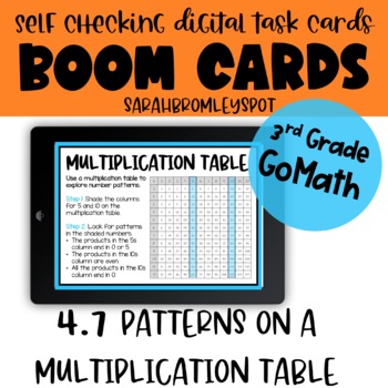 Preview of Chapter 4.7 Patterns on a Multiplication Table Boom Cards™