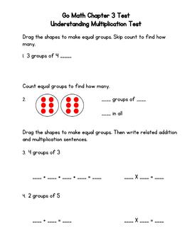 Go Math 3rd Grade Chapter 3 Tests Understand Multiplication - Distance