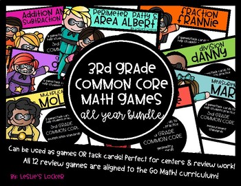 Preview of Go Math! 3rd Grade Math Games MEGA Bundle