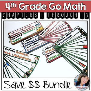 Preview of 4th Grade Go Math Chapters 1 - 13 Bundle #thankful23