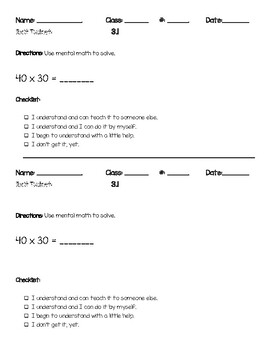 Preview of Go Math 4th Grade Chapter 3 - Exit Tickets