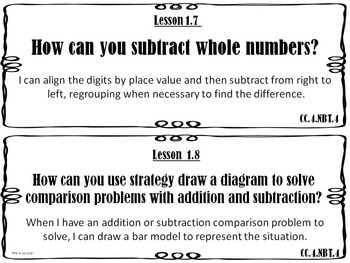 Go Math 4Th Grade Essential Questions And I Can Statements | Tpt