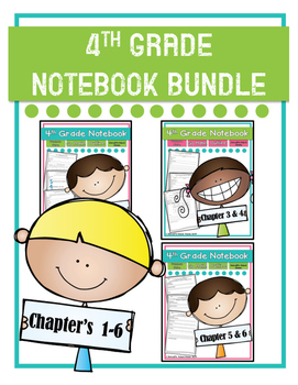 Preview of Go Math! 4th Grade Notebooks Chapter's 1-6 MINI BUNDLE