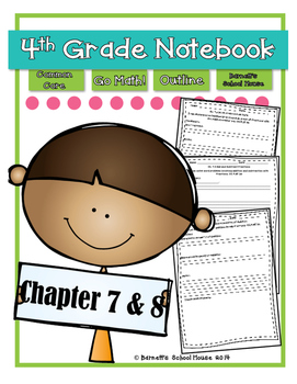 Preview of Go Math! 4th Grade Notebook CC and I Can Statements Chapter 7 & 8