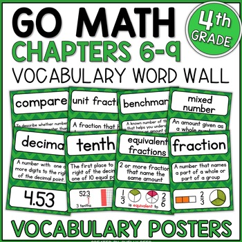 Preview of Go Math 4th Grade Vocabulary Packet Chapters 6-9