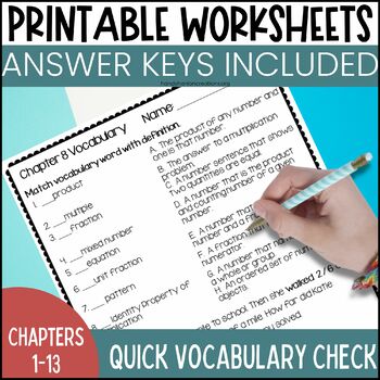 Go Math 4th Grade Vocabulary Worksheets for the Whole Year ...