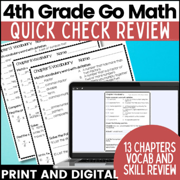 Preview of Go Math 4th Grade Vocabulary for the Whole Year Print & Digital Resource