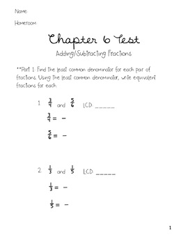 Preview of Go Math 5th Grade Chapter 6 Test