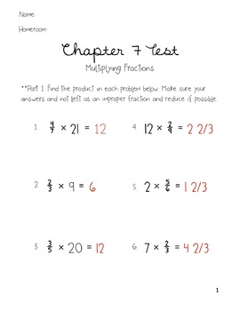 Preview of Go Math 5th Grade Chapter 7 Test