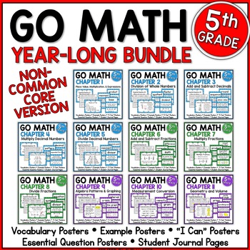 Preview of Go Math 5th Grade Resource Bundle for the Year - NON Common Core Version