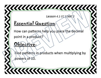 Preview of Go Math 5th grade Essential Questions and Objectives, Chapter 4