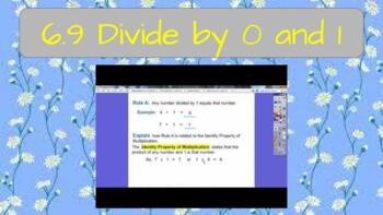 Preview of Go Math 6.9 Divide by 1 and 0