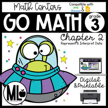 Preview of Go Math Centers, Ch.2-Represent & Interpret Data,Printable & Digital
