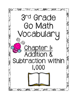 Preview of **Freebie**Go Math Chapter 1 Vocabulary Cards