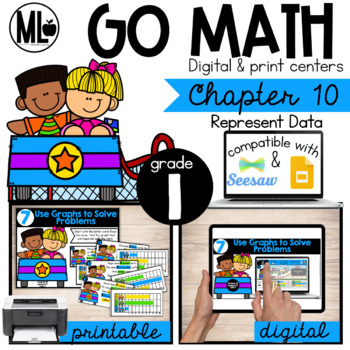 Preview of GoMath Centers-Chapter 10-Represent Data, Printable & Distance Learning