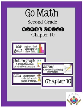 Preview of Go Math Chapter 10 Second Grade Vocabulary Cards