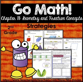 Preview of Go Math! Chapter 11: Geometry and Fraction Concepts Strategies Reference Book