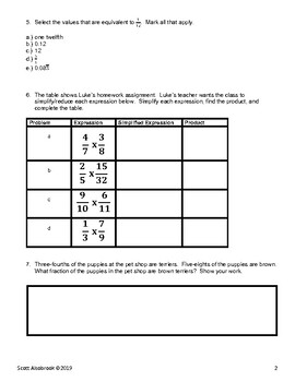 Go Math! Chapter 2 Extra Test for Grade 6 for either Retake or Extra ...