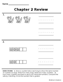 Preview of Go Math Chapter 2 Review Test: Kindergarten