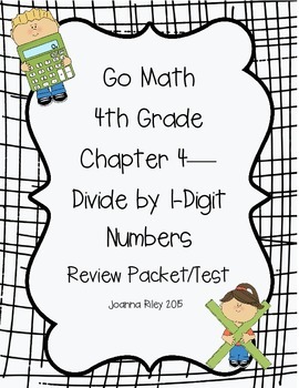 Preview of Go Math Chapter 4 - Divide by 1-Digit Numbers Review Test