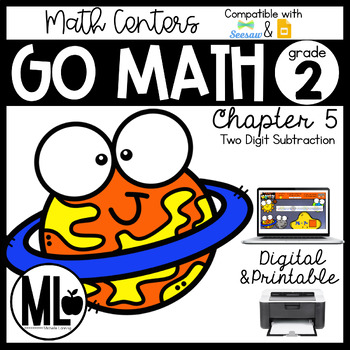 Preview of GoMath Centers, Chapter 5-2 Digit Subtraction, Printable & Digital