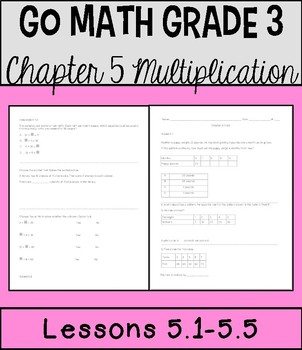 Preview of Math Chapter 5 Lessons 1-5 *Multiplication*