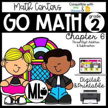 Preview of GoMath Centers,Ch6-3 Digit Addition and Subtraction,Printable&Digital