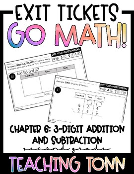 Preview of Go Math! Chapter 6 Exit Tickets