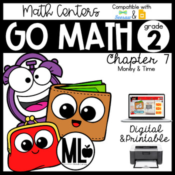 Preview of GoMath Centers, Chapter 7-Money and Time,Printable&Digital