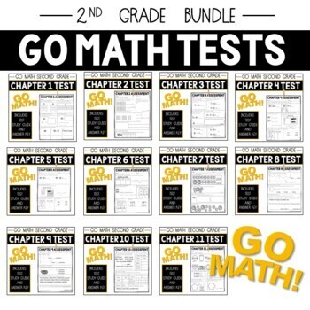 Preview of Go Math Chapter Test | Bundle | Assessments | 2nd Grade Second Grade