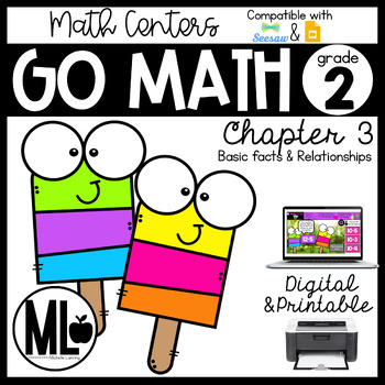 Preview of GoMath Centers,Chapter 3-Basic Facts&Relationships,Printable & Digital