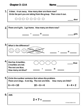 Harcourt Go Math Common Core Daily Spiral Review for 1st Grade - Chapter 2