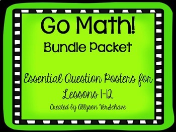 Preview of Go Math! Essential Question Posters - Bundle Packet!