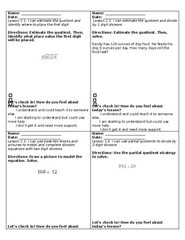 Preview of Go Math Exit Tickets - Chapter 2: Divide Whole Numbers - Grade 5