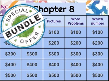 Preview of Go Math! First Grade Jeopardy Bundle - Google Slides